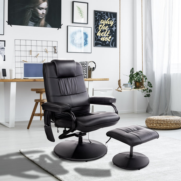 Inbox Zero Reclining Massage Chair Ottoman Included Wayfair